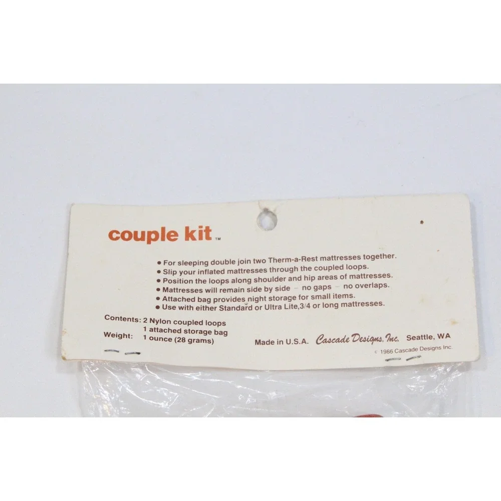 Vintage 1986 Thermarest Universal Couple Kit Camping Mattress Pad NOS